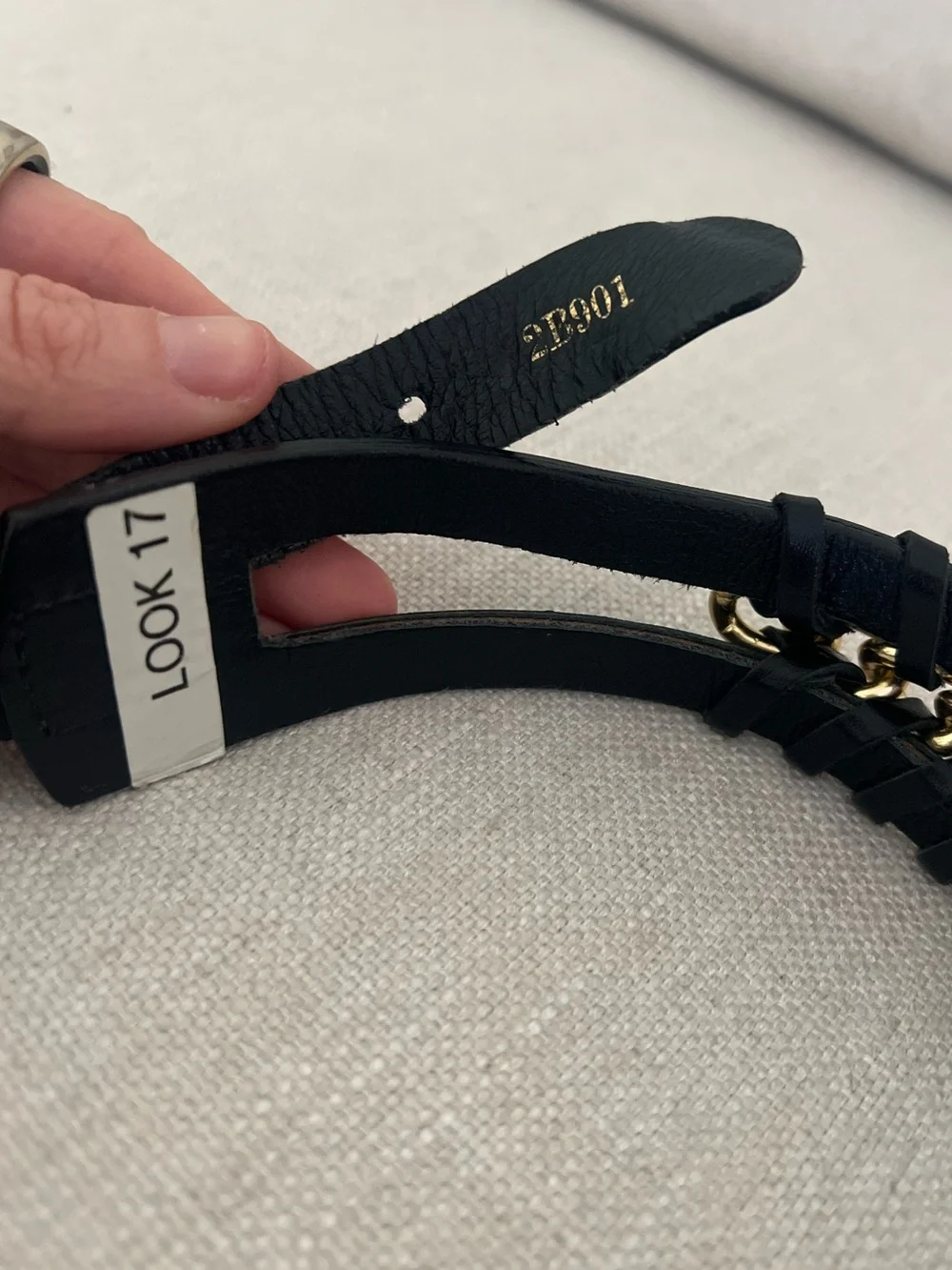 Gold Chain & Italian Leather Vintage Belt - Oscar de la Renta Runway Sample XS